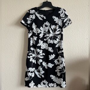Banana Republic Black and White Floral Mini Dress